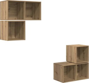 vidaXL TV szekrény garnitúra 4 pcs Artisan tölgy Faanyag
