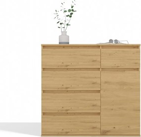 1D5S komód 100x40x93 cm, tölgy