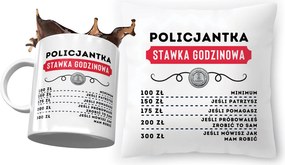 Rendőrnőnek Párna Ajándék Bögre Szett Nyomtatott Fotóval