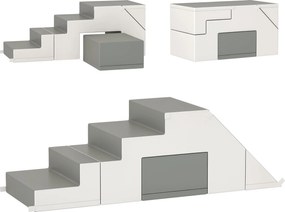 HOMCOM Puha Tégla 2db-os Foam Építő Blokk Készlet Óriás Blokk Építőjáték Foam Blokkok 1-3 Éves Gyerekeknek Szintetikus Bőr EPE | Aosom