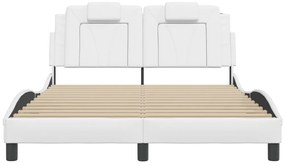 fehér ágykeret Viana LED-ekkel matrac nélkül 140 x 200 cm