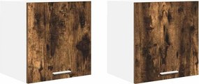 vidaXL Függő szekrény 2 pcs Füstölt tölgy és fehér 40 x 31 x 40 cm