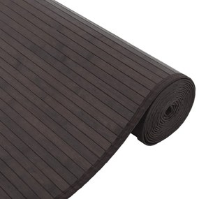 négyszögletű sötétbarna bambusz szőnyeg 80 x 300 cm