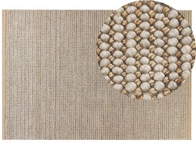 Bézs gyapjúszőnyeg 140 x 200 cm BANOO Beliani