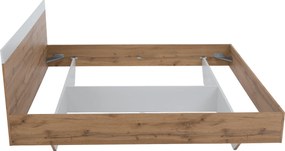 Dupla ágy, 160x200, tölgy wotan/fehér, GABRIELA