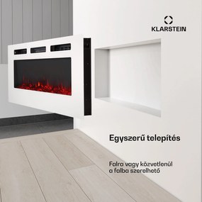 Klarstein Galeras, elektromos fali és beépített kandalló, 1800 W, LED, 3 szín, időzítő