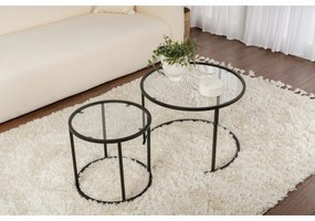 Aurum Black dohányzóasztal szett 60 cm, 2 db