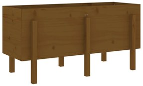 mézbarna tömör fenyőfa kerti magaságyás 121 x 50 x 57 cm