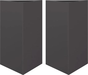 vidaXL 2 db fekete acél háromszög alakú kerti növénytartó 50x43x75 cm