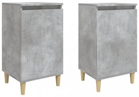 2 db betonszürke szerelt fa éjjeliszekrény 40x35x70 cm