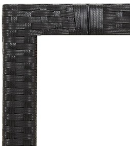 9 részes fekete polyrattan kerti bisztrógarnitúra párnákkal