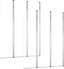 vidaXL 2 db átlátszó edzett üveg kádparaván 104 x 130 cm