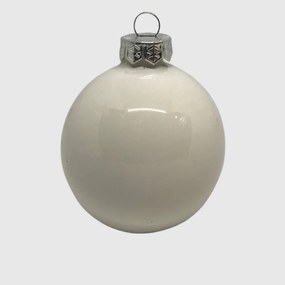 White fényes fehér üveg karácsonyi gömb szett 12*6cm