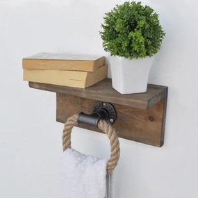 Törölközőtartó polccal BORURAF 14x30 cm fenyő