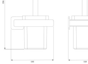 OMNIRES NL80620CR - Falra szerelhető WC kefe NELSON fényezett króm