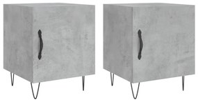 2 db betonszürke szerelt fa éjjeliszekrény 40 x 40 x 50 cm