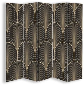 Gario Paraván Geometrikus absztrakció glamour stílusban Méret: 180 x 170 cm, Kivitelezés: Forgó paraván 360°