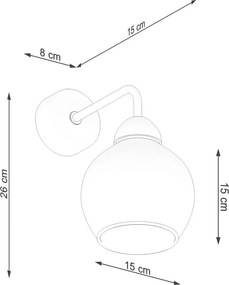 Fekete fali lámpa ø 15 cm Grande – Sollux