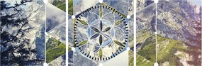 Kép - Geometriai ábra (órával) (90x30 cm)