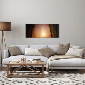 Őszi erdő képe a ködben (120x50 cm)