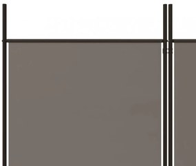 5 paneles antracitszürke szövet térelválasztó 250 x 220 cm