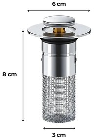 Lefolyódugó szűrővel rozsdamentes acél 80 mm