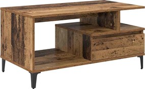 vidaXL Dohányzóasztal fiókkal Öreg fa 90 x 49 x 45 cm Faanyag