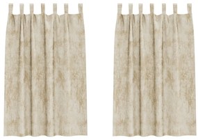 Bársonyfüggönyök 2 db gombfül Krém 175x140 cm