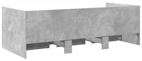 betonszürke kanapéágy fiókkal matrac nélkül 90x200 cm
