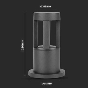 LED Kültéri lámpa LED/10W/230V 25cm 3000K IP65 fekete