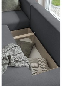 Sötétszürke kinyitható sarokkanapé ("U" alakú) Homely Tommy – Miuform