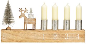 Adventi fa gyertyatartó DEER 31x16 cm natúr