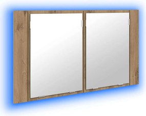 vidaXL Fürdőszobai tükörszekrény Artisan tölgy 80 x 12 x 45 cm Faanyag