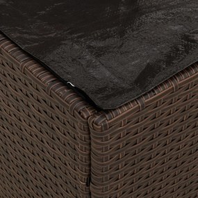 kültéri tároló doboz Barna és krém Rattan Közepes Tárolás