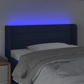 kék szövet LED-es fejtámla 93 x 16 x 78/88 cm