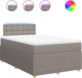 vidaXL tópszínű szövet rugós ágy matraccal 120 x 200 cm