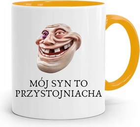 Sárga Bögre Ajándék Fiának Jóképű Fia fényképes nyomtatással