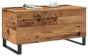 antik fa színű szerelt fa dohányzóasztal 90 x 44,5 x 45 cm