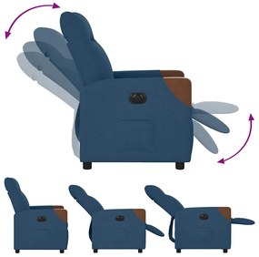 kék szövet elektromos dönthető fotel