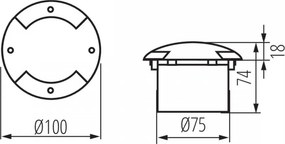 KANLUX 7281 ROGER DL Kültéri Talajba Építhető Lámpa LED IP65