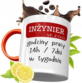 Narancssárga Bögre Mérnöknek Ajándék fényképes nyomattal