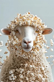 Vászonkép Canvas Grafika Portré Vicces Bárány Popcorn 80x120