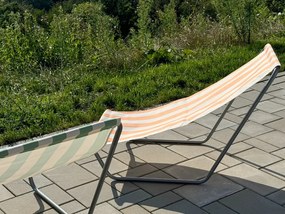 2 db összecsukható tengerparti napozóágy SAND, világoszöld csíkos