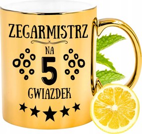 Arany csillogó bögre az órásmesternek ajándék fényképes nyomtatással