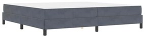 Boxspring ágy matraccal Sötétszürke 200 x 200 cm Bársony