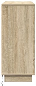 LED-es oldal szekrény Sonoma tölgy 90x32x75 cm Műszaki fa