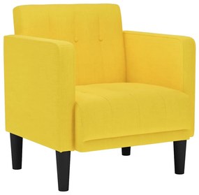 világossárga szövet kanapészék karfás szék 53 cm