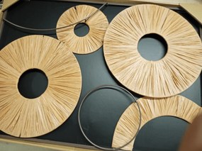 AKCIÓ Fali dekoráció CIRCLES fémből 48x68 cm, barna II. osztály