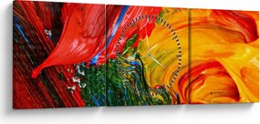 Kép - Kékítő absztrakció ecsettel (órával) (90x30 cm)
