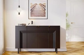 Yoko 4 ajtós komód fekete 156cm